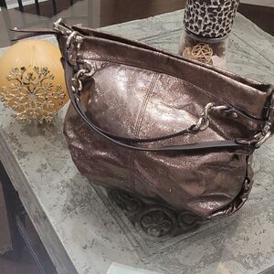 COACH METALIC LATHER SHOULDER BAG PURSE